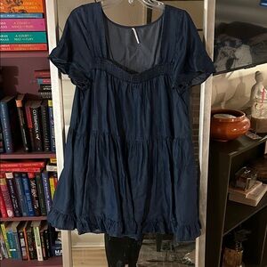 Free People Navy babydoll Dress